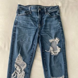 American Eagle Outfitters Blue Ripped Jeggings